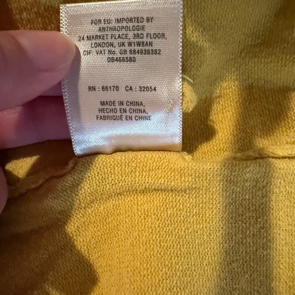 Yellow Women's Anthropologie Cardigan with pockets- size-medium/large - Picture 9 of 14